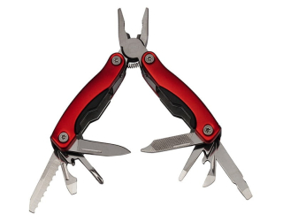 Mini multitool - vreckový nožík, 9 funkcií - ČERVENÝ